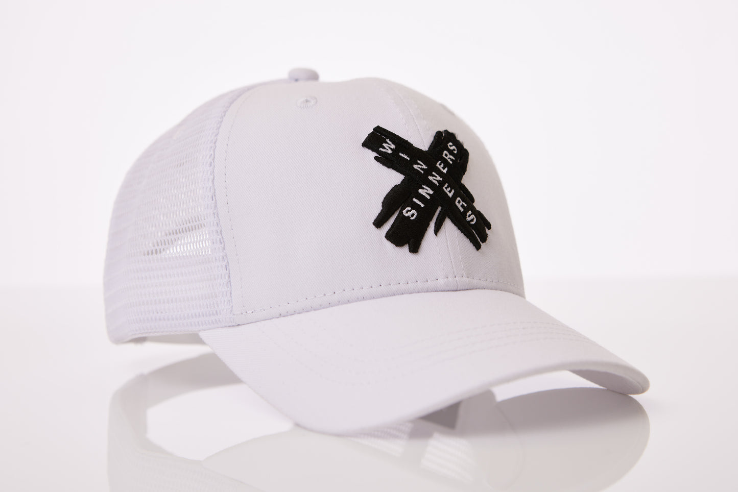 White Winners&Sinners X Logo Mesh Trucker Hat