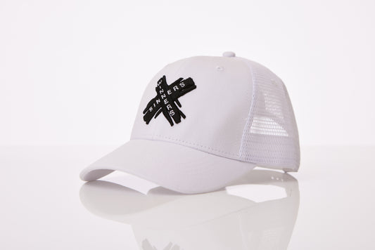 White Winners&Sinners X Logo Mesh Trucker Hat